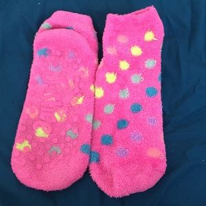 Fuzzy Polka Dot Monster Socks